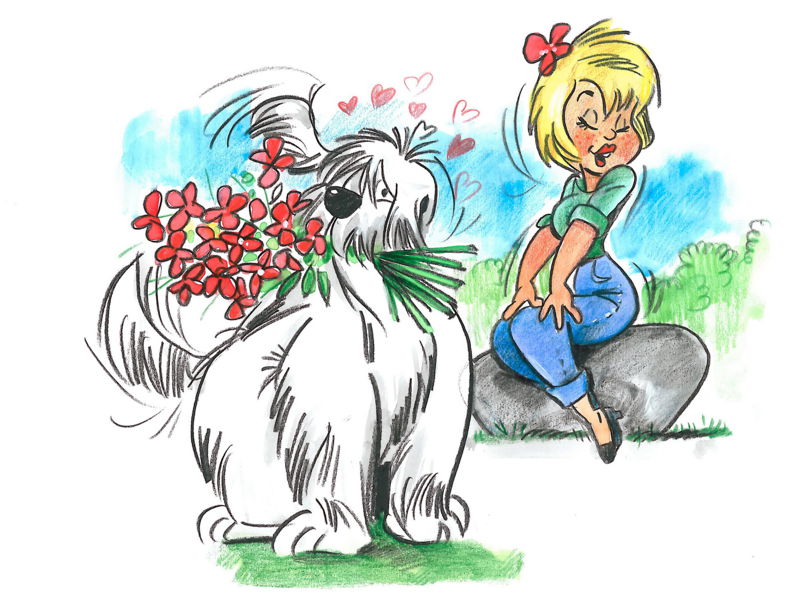 Datei:Hund.mit Blumen.jpg